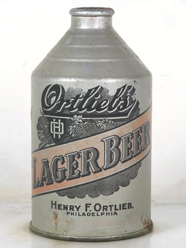 1940 Ortlieb's Lager Beer 12oz 198-08 Crowntainer Philadelphia Pennsylvania