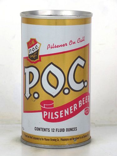 1973 P.O.C. Pilsener Beer 12oz T109-40 Ring Top Philadelphia Pennsylvania