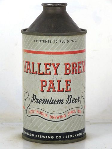 1950 Valley Brew Pale Premium Beer 12oz 188-12 High Profile Cone Top Stockton California