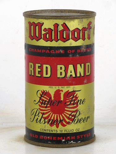1936 Waldorf Red Band Beer 12oz OI-859 Opening Instruction Can Cleveland Ohio
