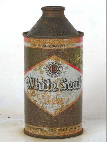 1953 White Seal Beer 12oz 189-06 High Profile Cone Top Little Falls Minnesota