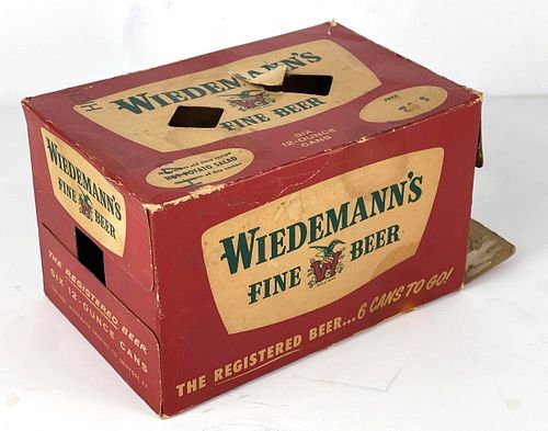 1956 Wiedemann's Fine Beer Six Pack 12oz Six-Pack Can Box Newport Kentucky
