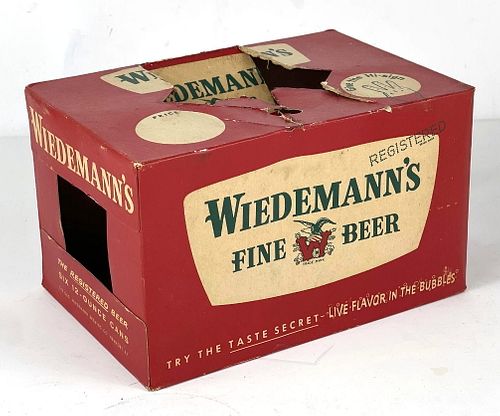 1960 Wiedemann's Fine Beer Six Pack 12oz Six-Pack Can Box Newport Kentucky