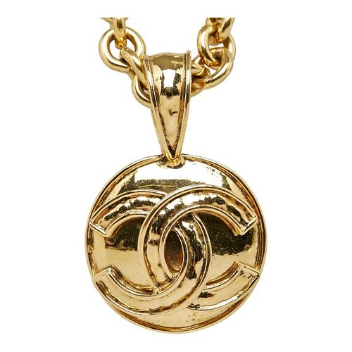 CHANEL COCOMARK GOLD PLATED NECKLACE