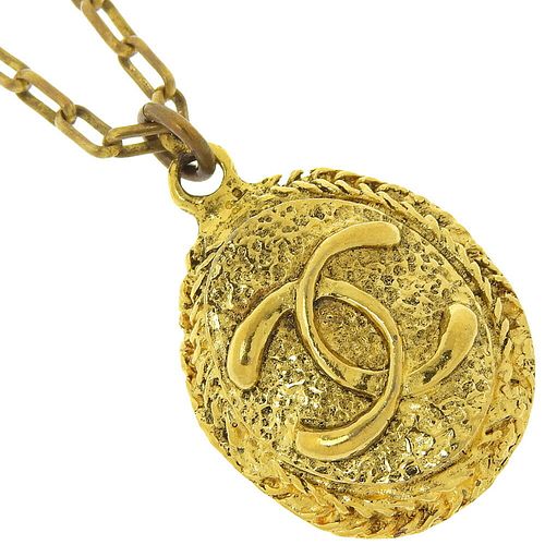 CHANEL COCOMARK VINTAGE GOLD PLATED NECKLACE
