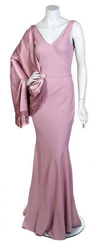 A John Galliano Mauve Silk Gown, Size 8.