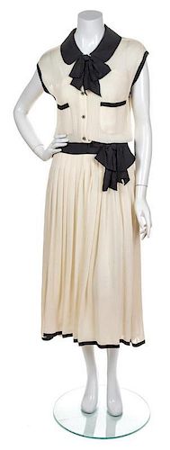 A Chanel Cream Dress, Dress Size 36. Slip Size 40.