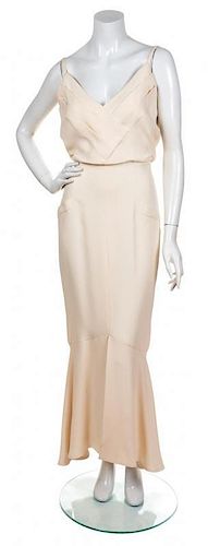 A Chanel Cream Gown, Size 40.