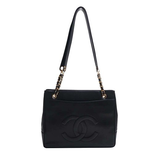 CHANEL COCO MARK LEATHER TOTE BAG