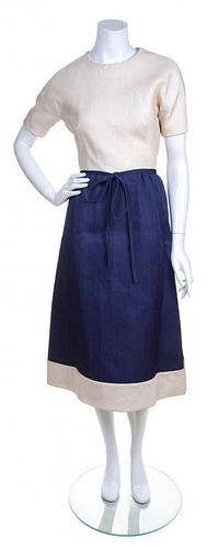 A Givenchy Navy and White Gazar Dress, No Size.