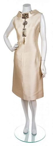 * A Jeanne Lanvin Cream Silk Evening Gown, No Size.