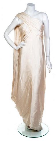 A Jacqueline de Ribes Cream Gown, No Size.