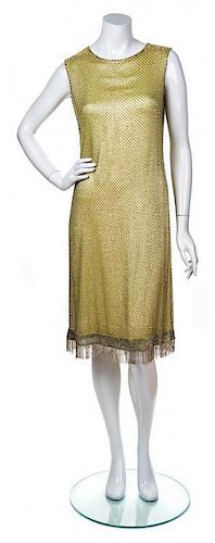 A Norman Norell Rhinestone Encrusted Shift Dress, No Size.