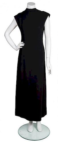 A Norman Norell Black Wool Dress, No Size.