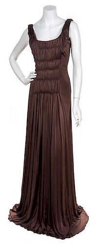 An Alberta Ferreti Brown Dress, Size 4.