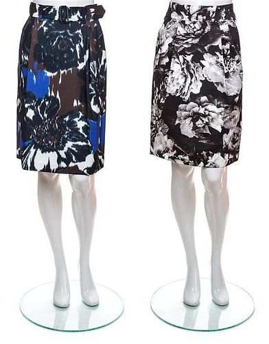 A Pair of Dries Van Noten Print Skirts, Size 34.