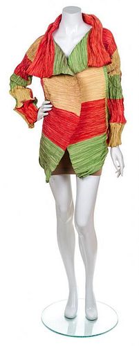 An Issey Miyake Multicolor Pleated Jacket, No Size.