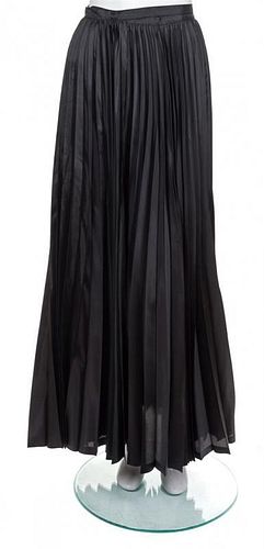 A Yohji Yamamoto Black Pleated Wrap Skirt, Japanese Size 3.