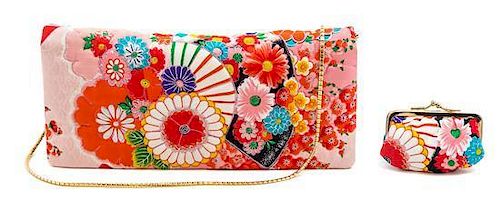 A Judith Leiber Multicolor Floral Handbag, 9.75" x 4.5" x 1".