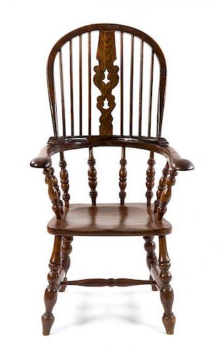 * An English Oak Windsor Chair Height 44 3/4 inches.