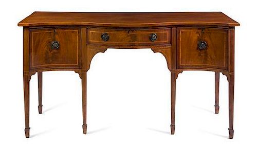 A George III Style Mahogany Sideboard Height 35 1/4 x width 66 x depth 26 1/2 inches.
