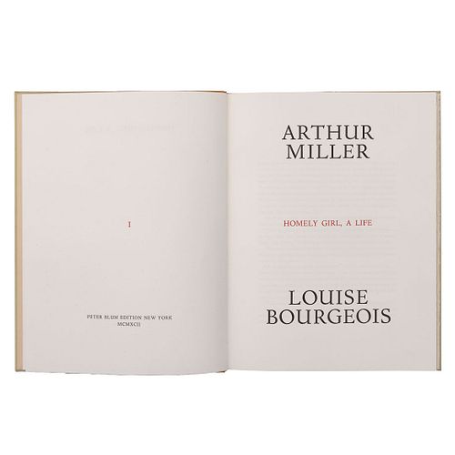 Bourgeois, Louise - Miller, Arthur. Homely Girl, A Life. New York, 1992. 10 grabados de Louise Bourgeois. Tomos I- II. Piezas: 2.
