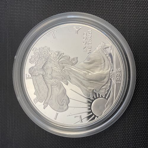 1996 P American Eagle 0.999 Silver Proof in Display Case