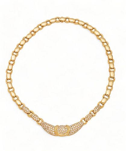 14K Gold Necklace, Diamond Melee L 16" 47g