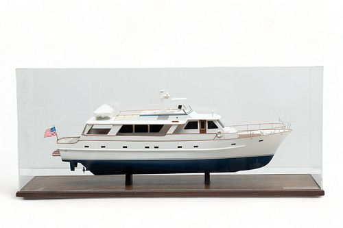 1:25 Scale Model Yacht, 1977, "Deltique", H 15" W 9" L 35" by H. Nissley
