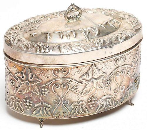 Israeli Judaica Silver & Vermeil Etrog Box