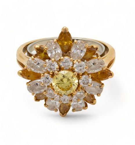 Van Cleef & Arpels (French) Ladies Diamond And 18kt Yellow Gold Ring, 6g Size: 6.5
