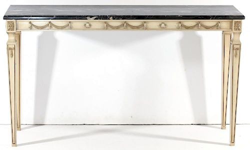Neoclassical-Style Marble-Top Console Table