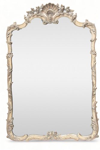 Carved Wood, Gesso And Goldleaf Mirror, H 45" W 28"