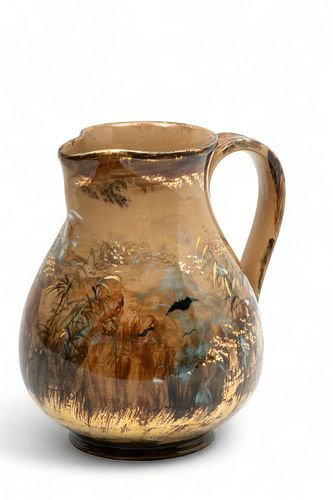 Maria Longsworth Nichols (1849-1932) for Rookwood Pottery (American) Pitcher, 1882, H 7.25" W 5" L 6.5"