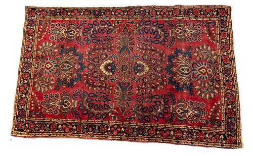 Persian Sarouk Hand Woven Wool Oriental Rug Ca. 1910, W 39" L 60"