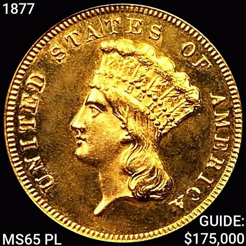1877 $3 Gold Piece UNCIRCULATED