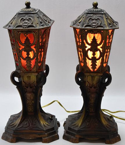 PAIR OF GOTHIC REVIVAL TABLE LAMPS