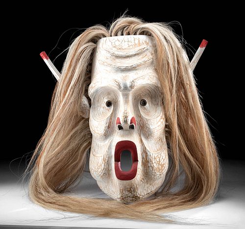 First Nations Cedar Pugwis Spirit Mask by Barry Scow
