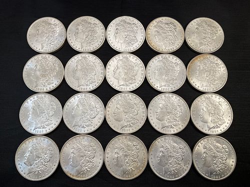 Group of 20 1885 O Morgan Silver Dollars