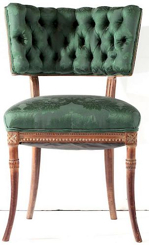 Vintage Neoclassical-Style Tub-Back Side Chair