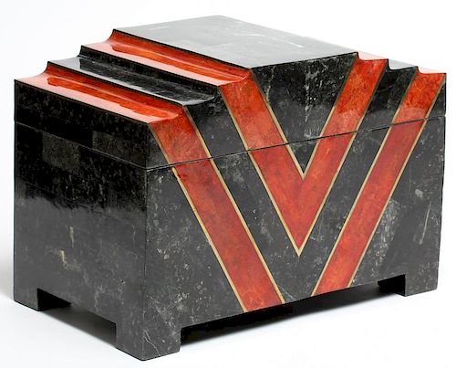 Maitland-Smith Vintage Tessellated Stone Box