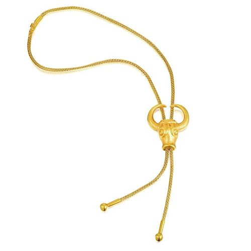 Ilias Lalaounis Taurus Head Gold Necklace