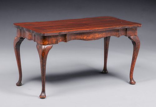 Antique Queen Anne Style Mahogany Coffee Table c1930s