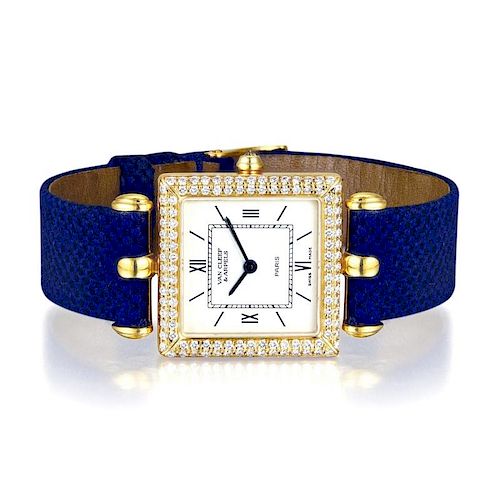 Van Cleef & Arpels "Classique" Gold and Diamond Watch