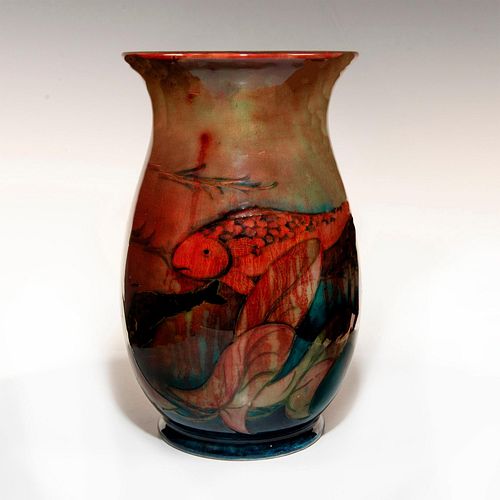 William Moorcroft Pottery Flambe Fish Vase