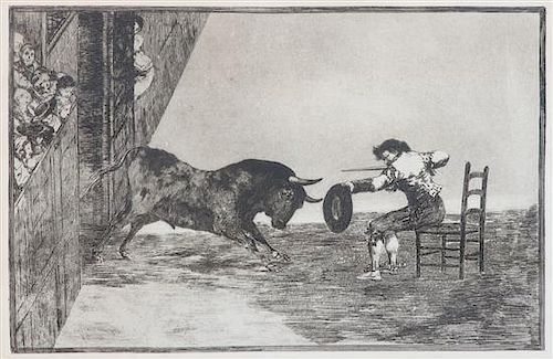 Francisco de Goya, (Spanish, 1746-1828), Temeridad de martincho en la plaza de zaragoza (pl. 18 from La Tauromaquia)