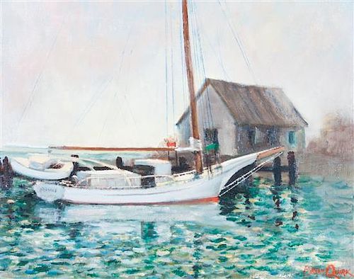 * Bryan Quirk, (20th century), Docked Boat