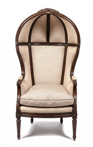 A Louis XVI Style Walnut Porter's Chair Height 55 inches.