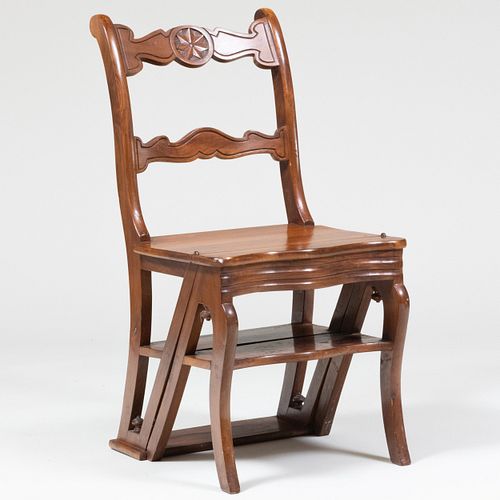Italian Provincial Walnut Metamorphic Side Chair