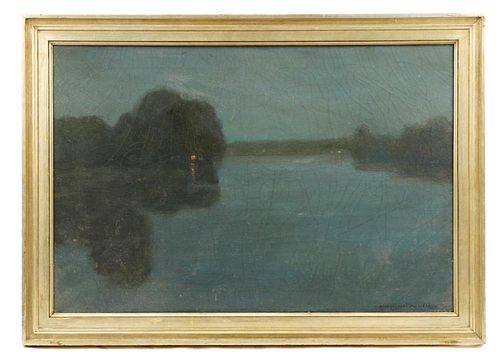 Harry Wallace Methven, "Dusk on the Water", Oil